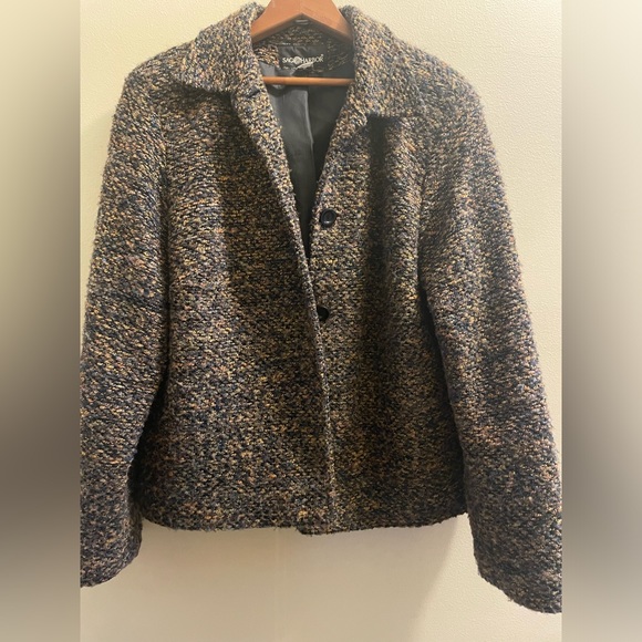 Sag Harbor Boucle Jacket - Long Sleeve Button Front Brown Multicolored Blazer 16 - Picture 3 of 9